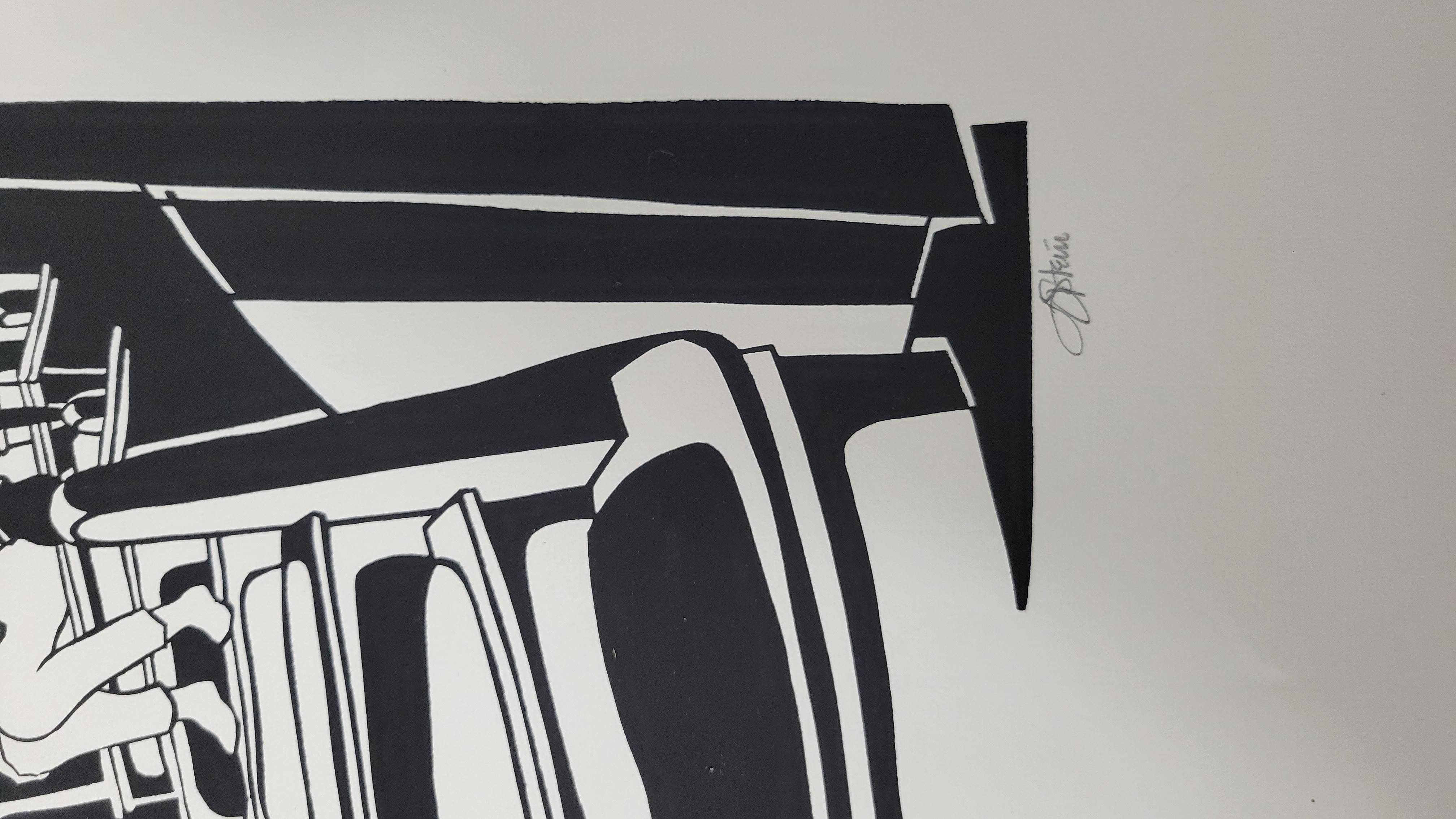 Black Etching Limited Edition Fine Art Print - Introspection Upon a Stair 431 For Sale 2