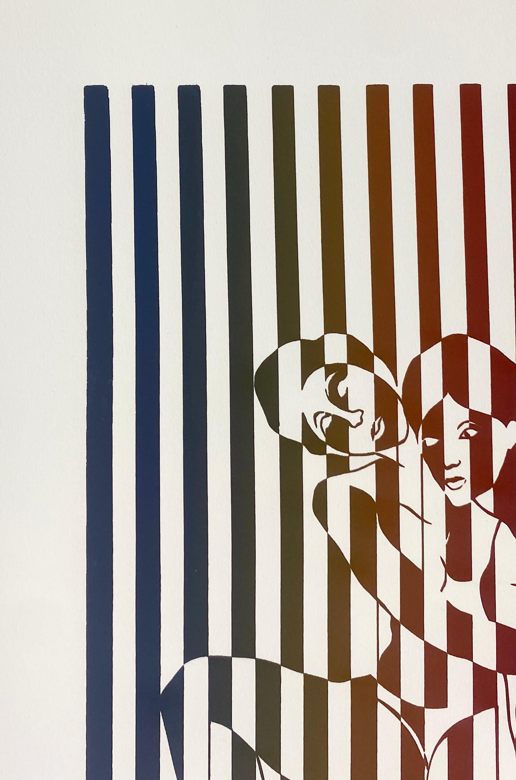 Acquaforte colorata firmata in edizione limitata - Protezione 430 - Print di Linda Stein