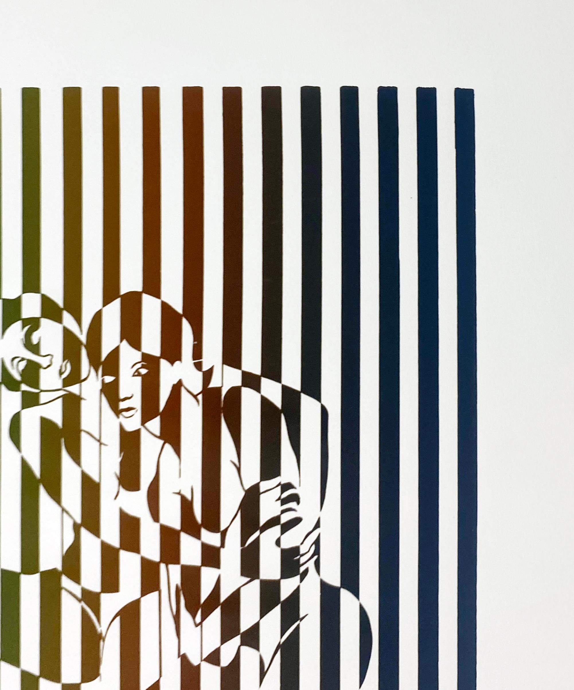 Acquaforte colorata firmata in edizione limitata - Protezione 430 - Print Femminismo di Linda Stein