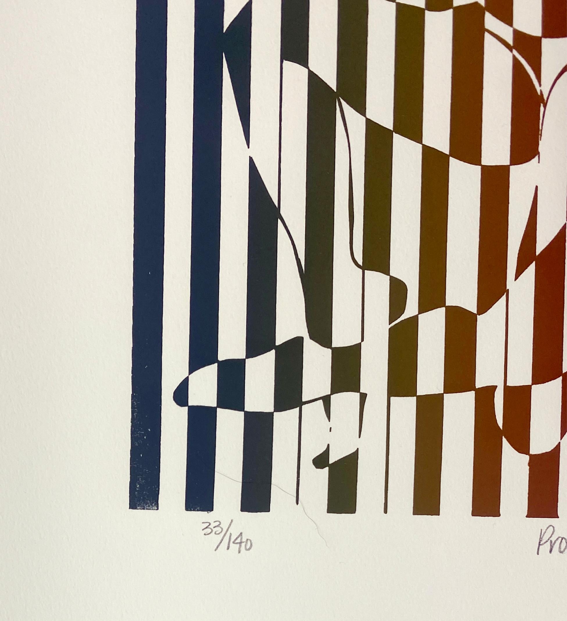 Linda Stein, Protezione 430 - Acquaforte colorata e firmata, edizione limitata di stampe d'arte 

Linda Stein ha praticato l'arte negli ultimi sessant'anni.  Questa incisione in edizione limitata, risalente agli inizi della sua carriera, fa parte di