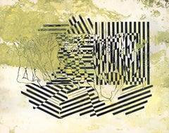 Serigrafía Contemporánea Verde Amarillo Marmóreo - Doce desnudos 360.056