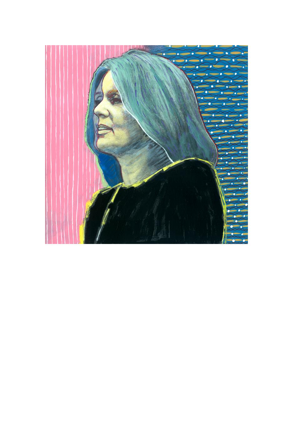 Portrait Print di Linda Stein - Stampa d'arte contemporanea femminista firmata in edizione limitata - Gloria Steinem 812