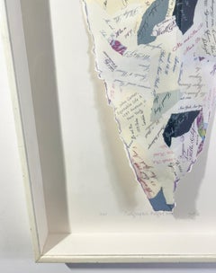 Linda Stein, Calligraphic Knight 548 - 3D Sculptural Feminist Print Collage