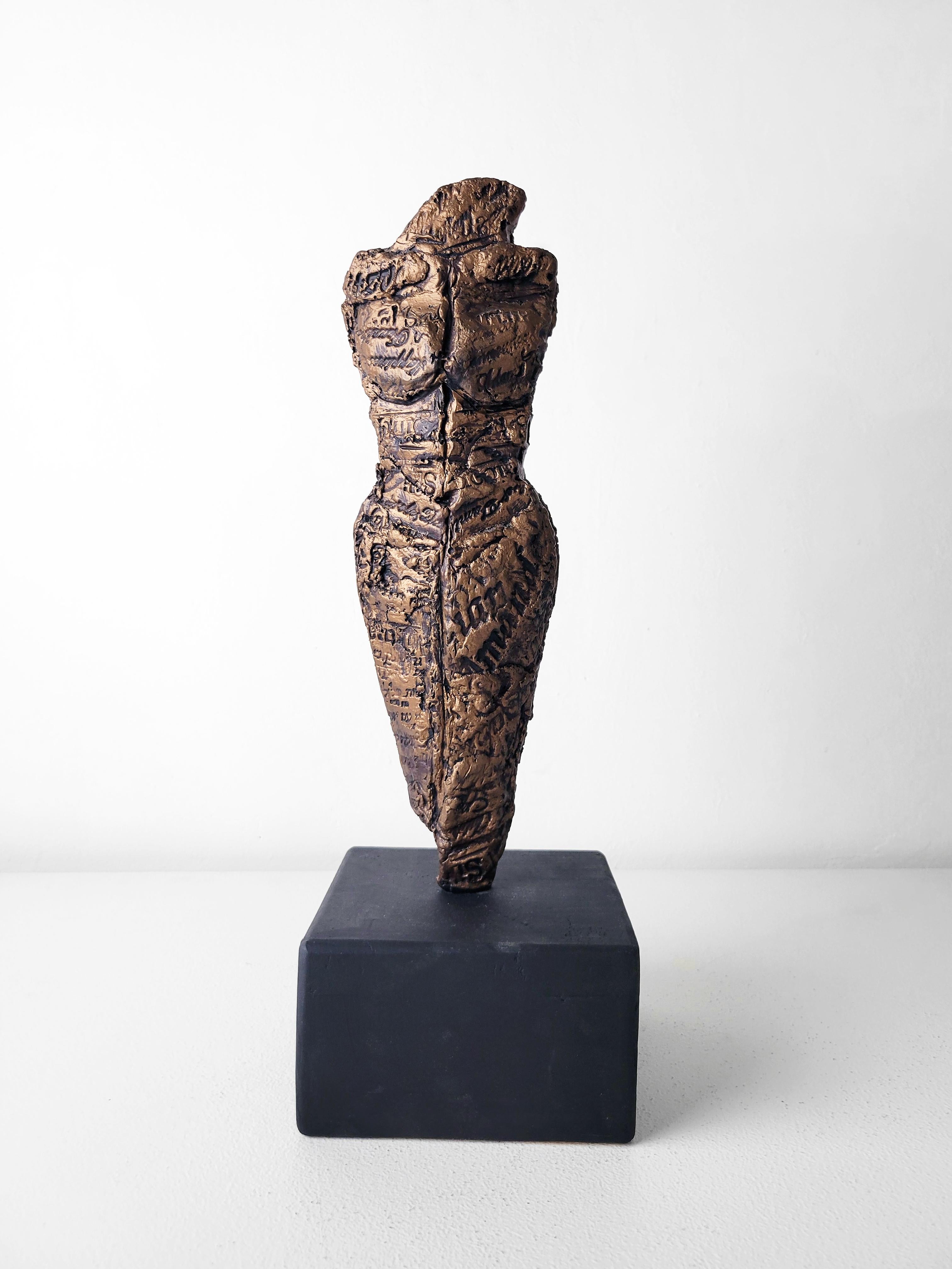 Diese Skulptur aus der Serie "Knights of Protection" von Linda Stein fungiert sowohl als Verteidiger im Kampf als auch als Symbol des Pazifismus. Die Skulptur ist aus Metallharz, Holz und gemischten Medien gefertigt.

Steins Werke befinden sich in