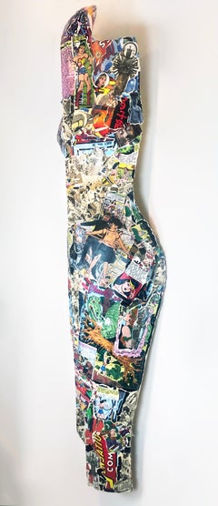 Linda Stein, Heroes 591 Contemporary Mixed Media Wonder Woman Colorful Sculpture
