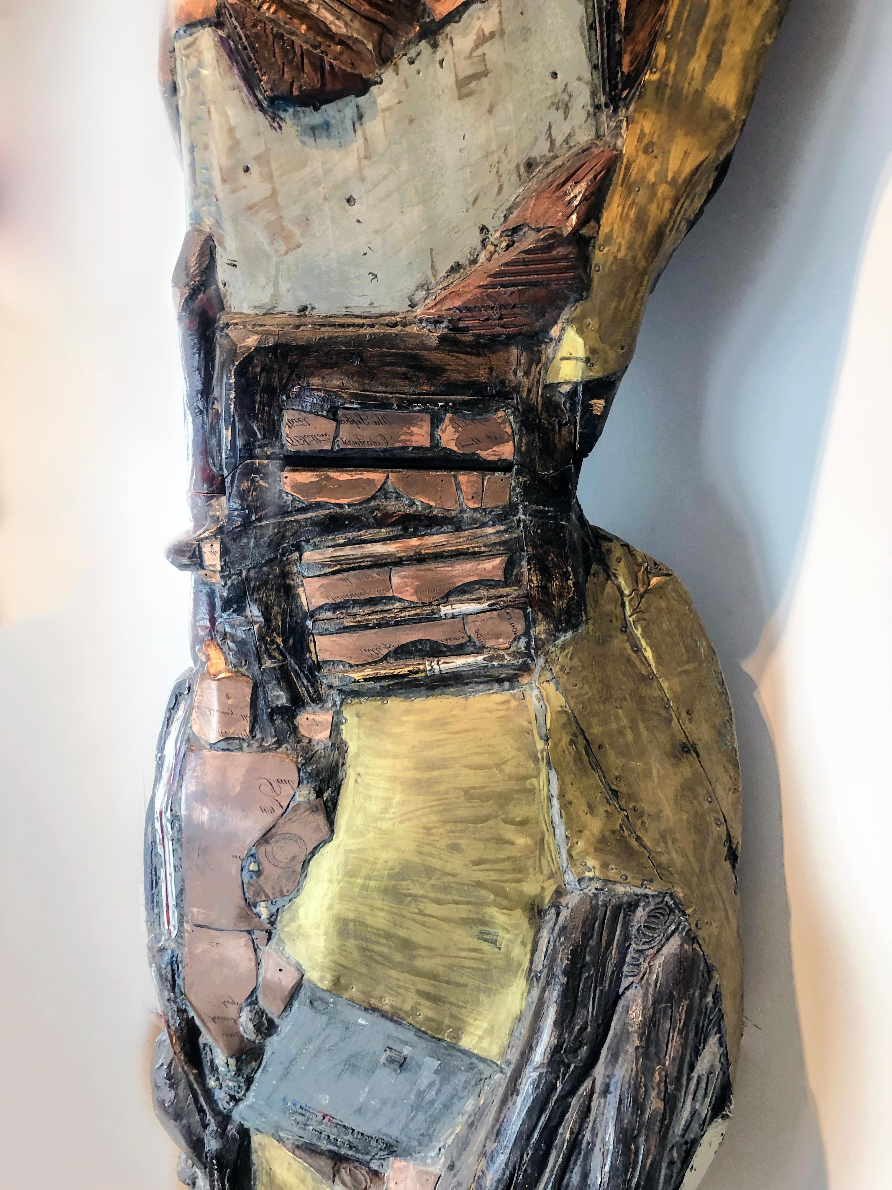 Linda Stein, Cavaliere del Domani 542 - Scultura contemporanea in metallo e pietra Wood in vendita 3