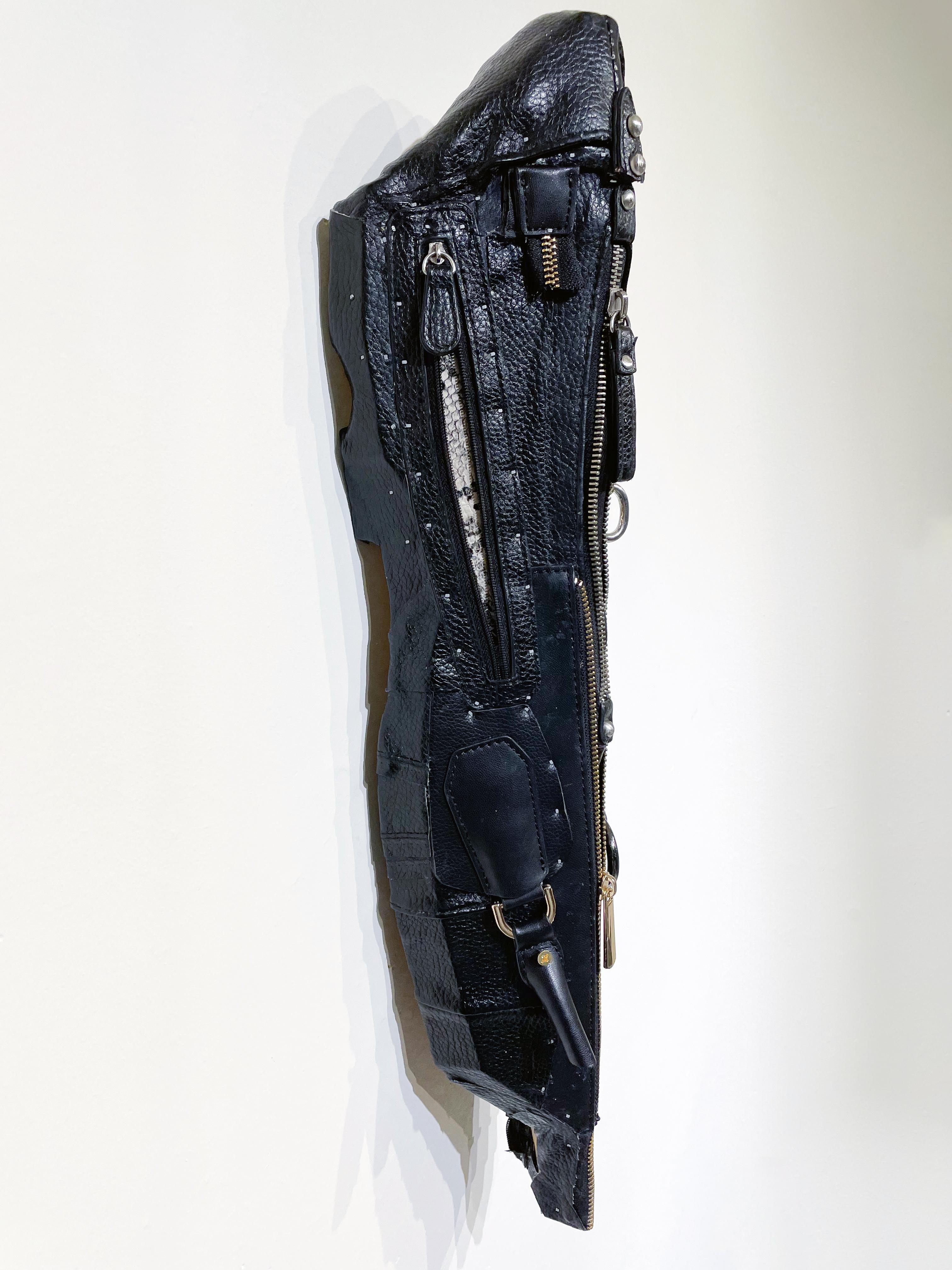 Linda Stein, Twilight Protector 1226 Contemporary Mixed Media Leather Sculpture  For Sale 2