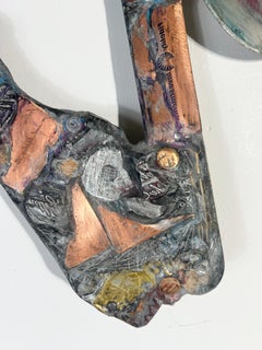 Blades 208 - Mixed Media Metal Wood Stone Contemporary Art Wall Sculpture