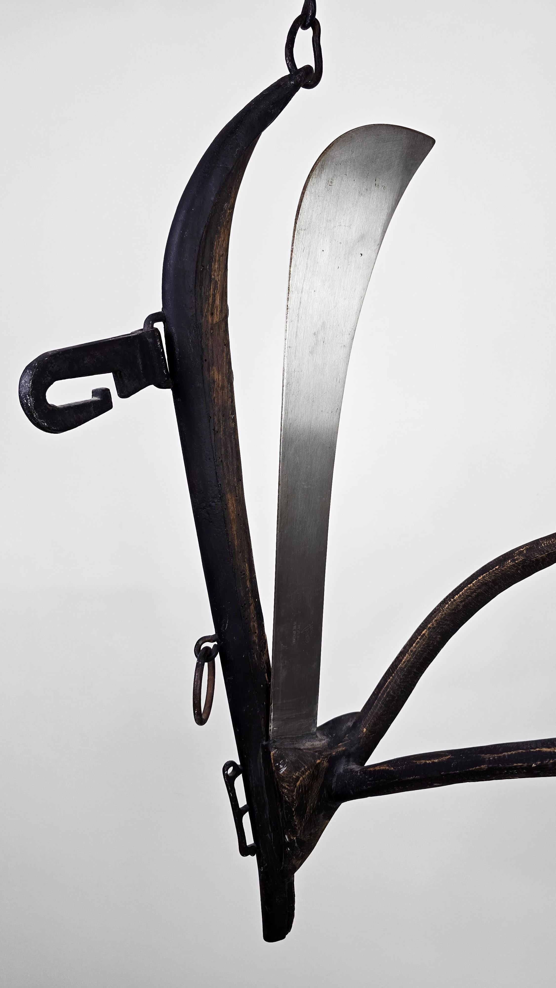 Blades 228 - Mixed Media Metal Wood Contemporary Art Museum Wall Sculpture - Brown Still-Life Sculpture by Linda Stein