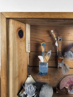 Brushes at Ease 119 - Mixed Media Assemblage Arte Contemporáneo Escultura de Pared