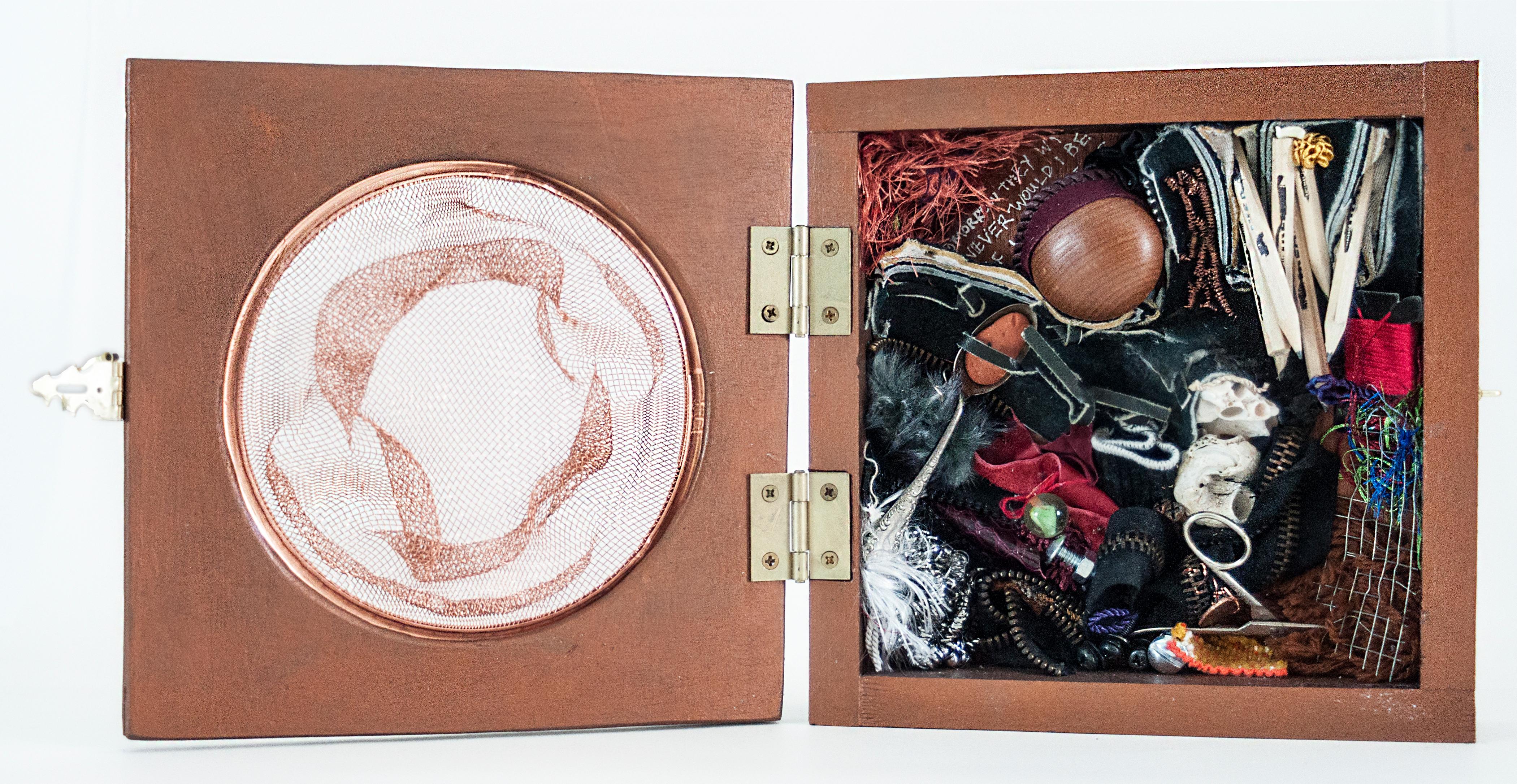Linda Stein Abstract Sculpture - Case 893  - Cabinet of Curiosities, Wunderkammer, Contemporary Art Sculpture