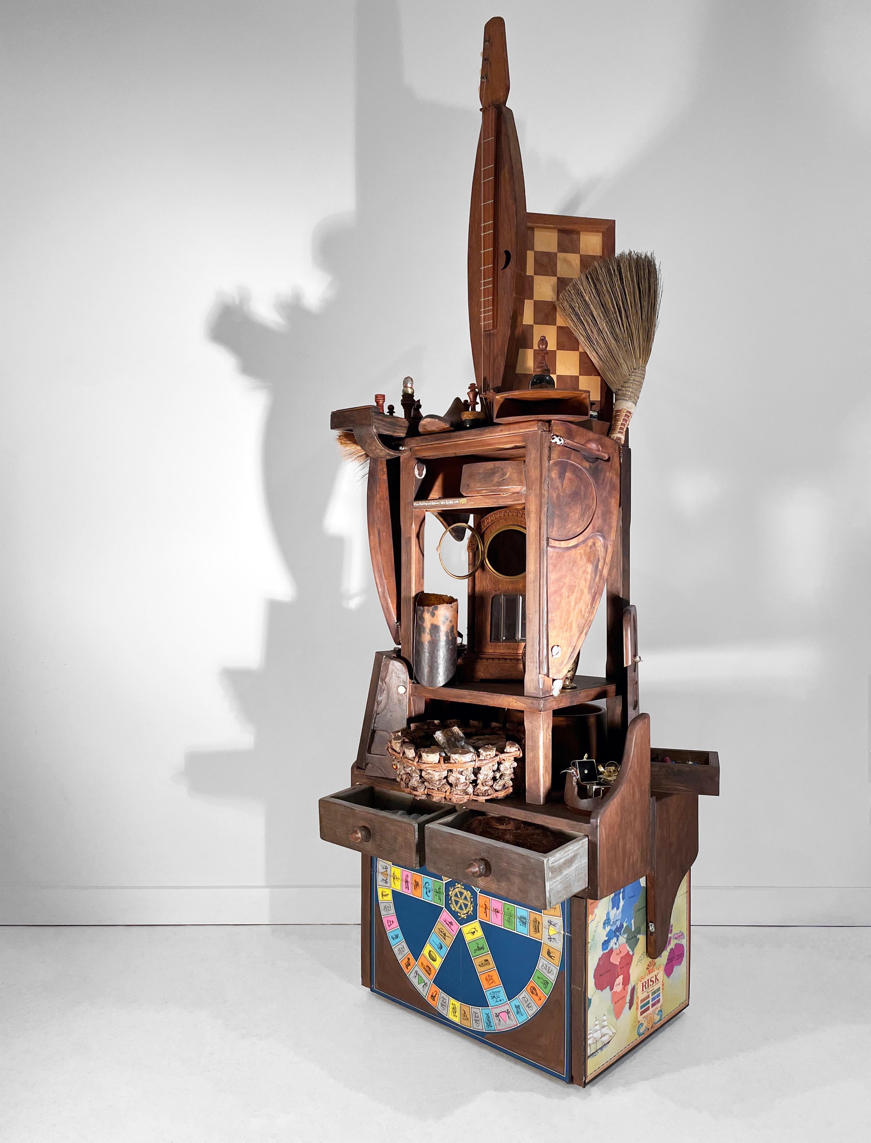 Escultura contemporánea en técnica mixta Cuando las pasiones y los pasatiempos eran posibles 1274 - Figurative Sculpture Marrón de Linda Stein