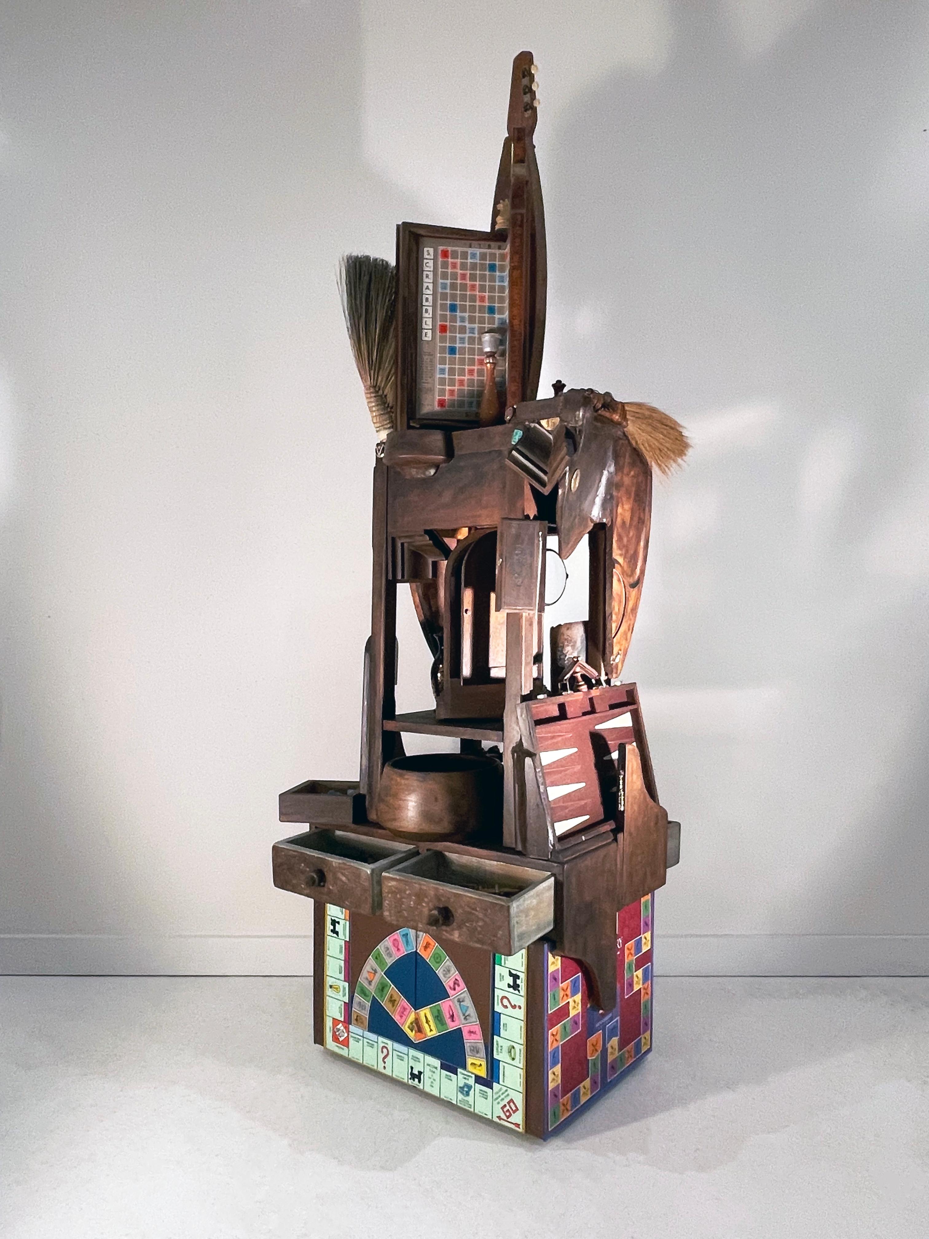 Figurative Sculpture de Linda Stein - Escultura contemporánea en técnica mixta Cuando las pasiones y los pasatiempos eran posibles 1274