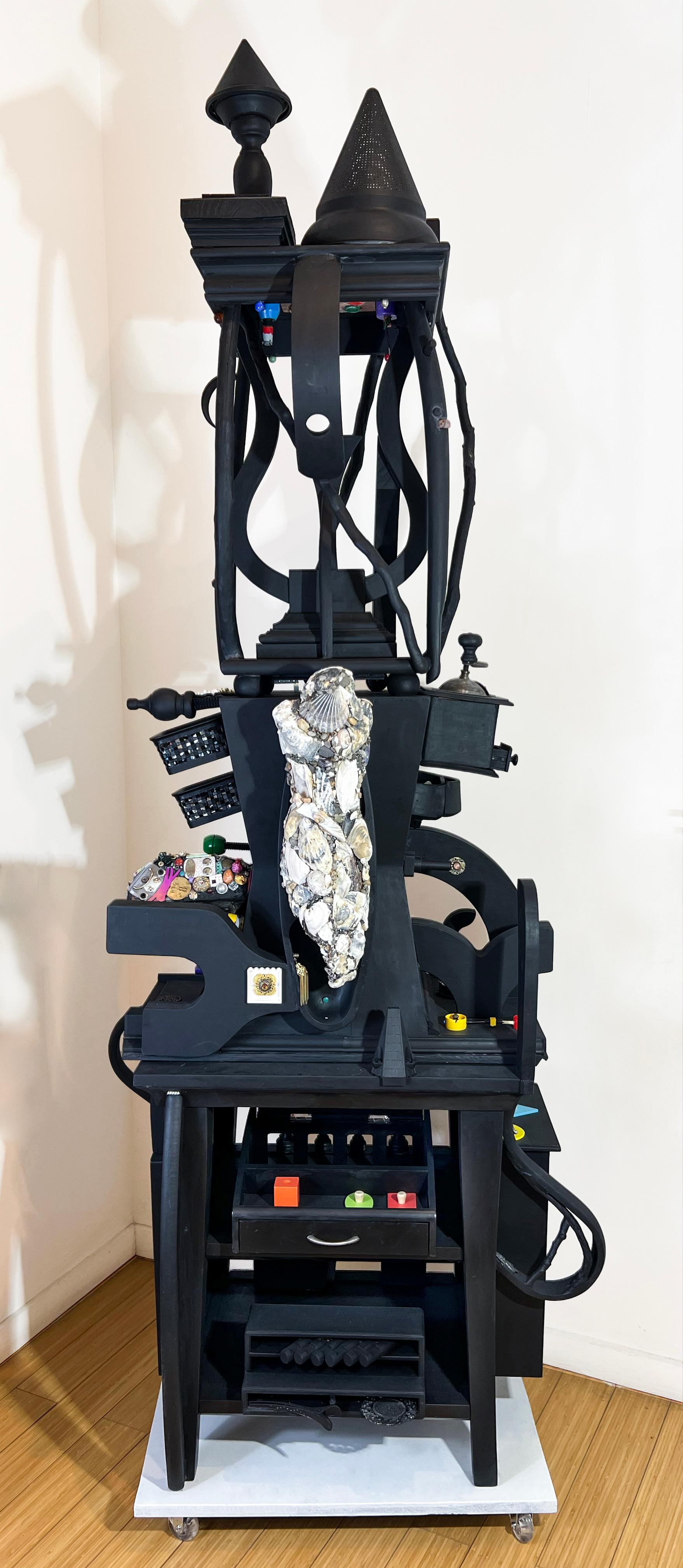 Linda Stein Figurative Sculpture - Contemporary Mixed Media Wunderkammer Sculpture Stories from Home 1287