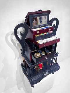 Contemporary Mixed Media Wunderkammer Sculpture Welcome to Another Country 1275