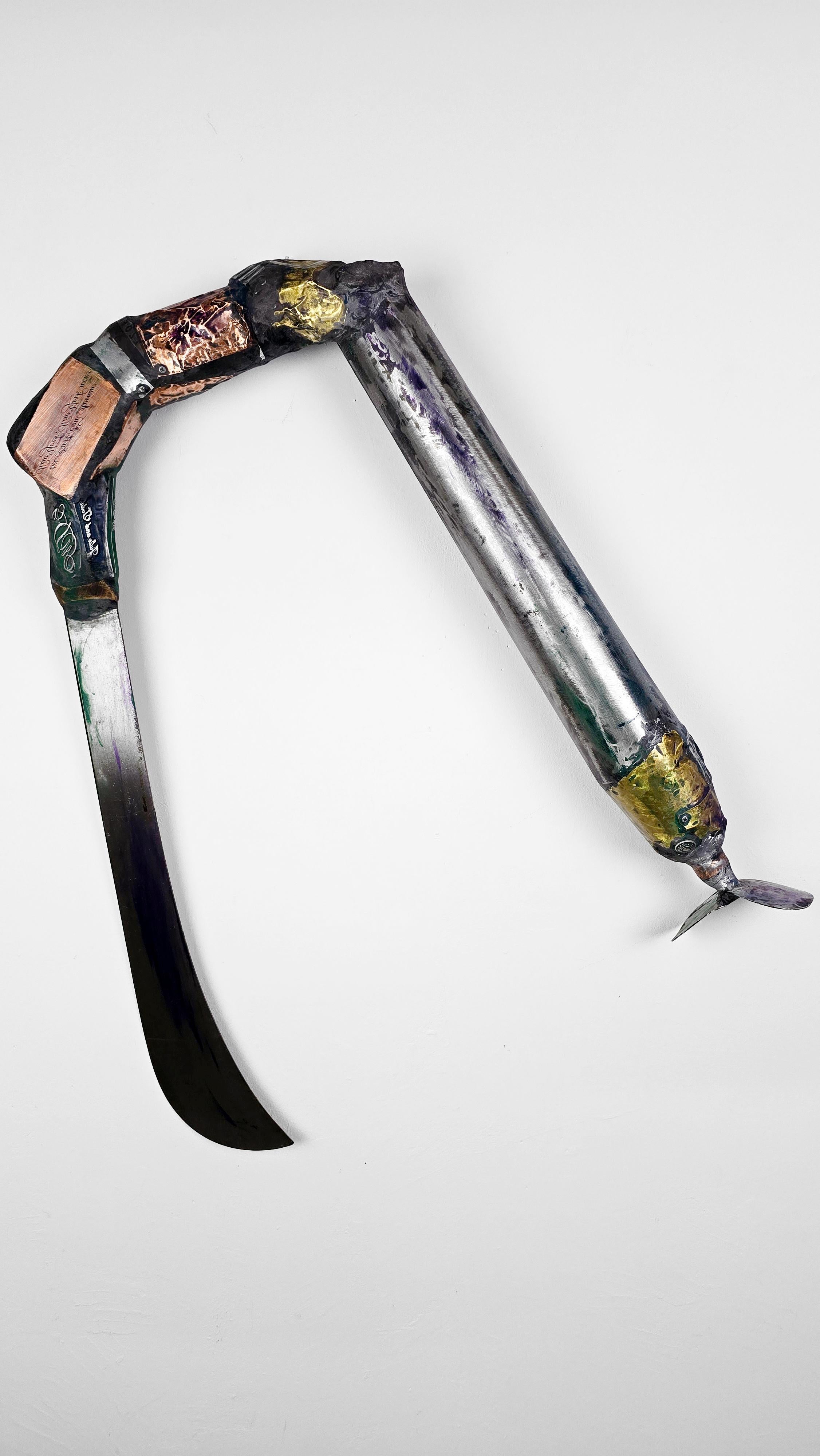 Still-Life Sculpture Linda Stein - Female Flexible Propeller 273 - Mixed Media Contemporary Wall Sculpture (Sculpture murale contemporaine)