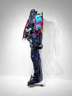 Feminist Figurative Mixed Media Contemporary Sculpture Warrior Waging Peace 1277