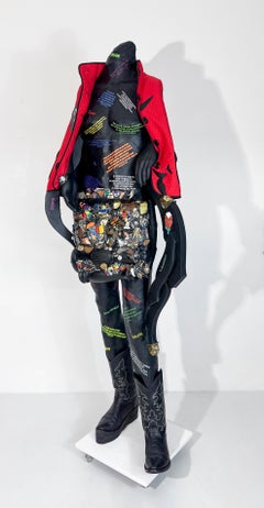 Feminist Figurative Mixed Media Contemporary Sculpture Warrior Waging Peace 1284