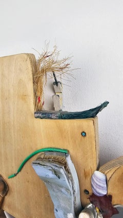 First Down 141 - Mixed Media Assemblage Contemporary Art Wall Sculpture