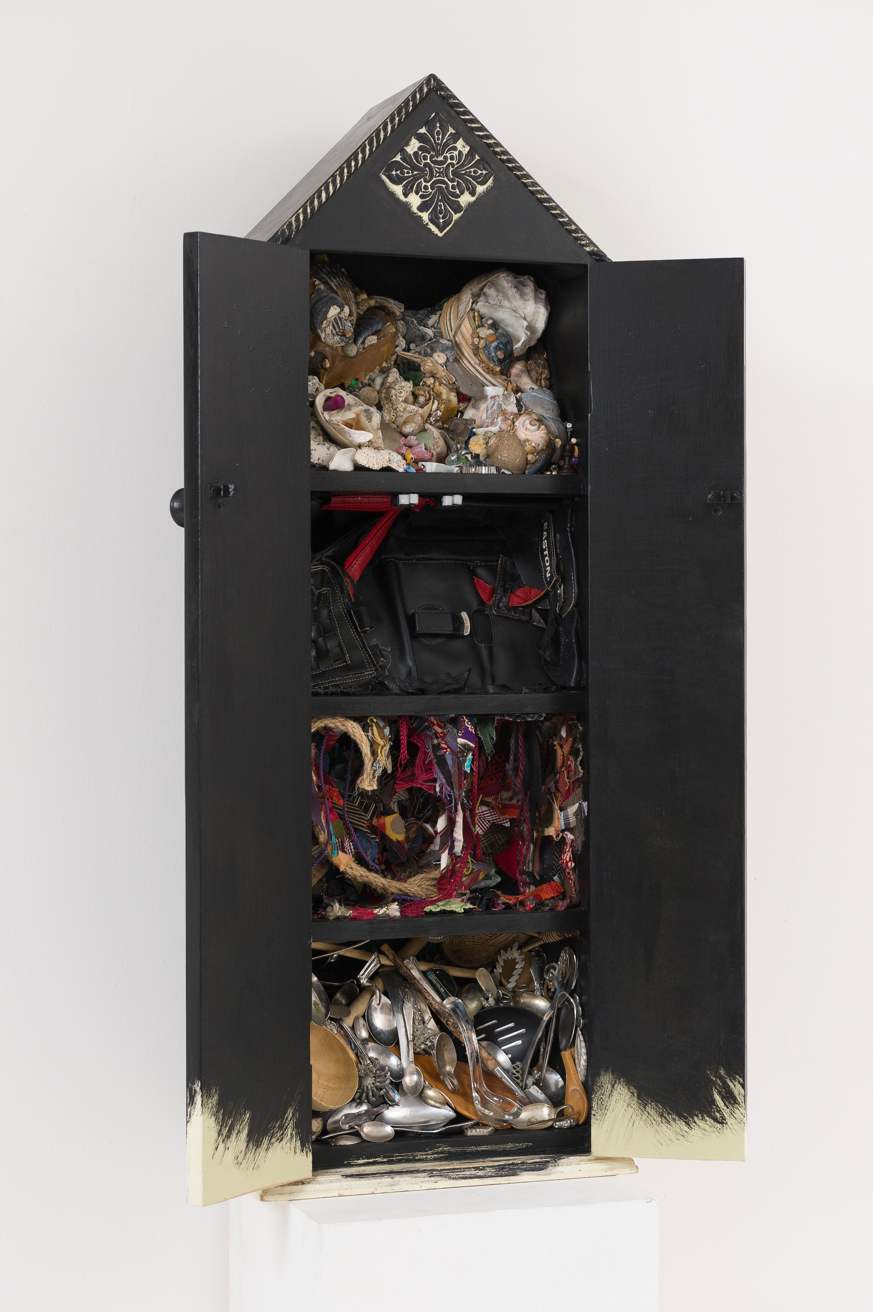 Linda Stein Abstract Sculpture - Four Stories 862  - Cabinet of Curiosities, Wunderkammer Contemporary Sculpture