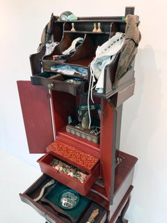 Stivale alto bianco 922  Scultura contemporanea Wunderkammer - Gabinetto delle Curiosità