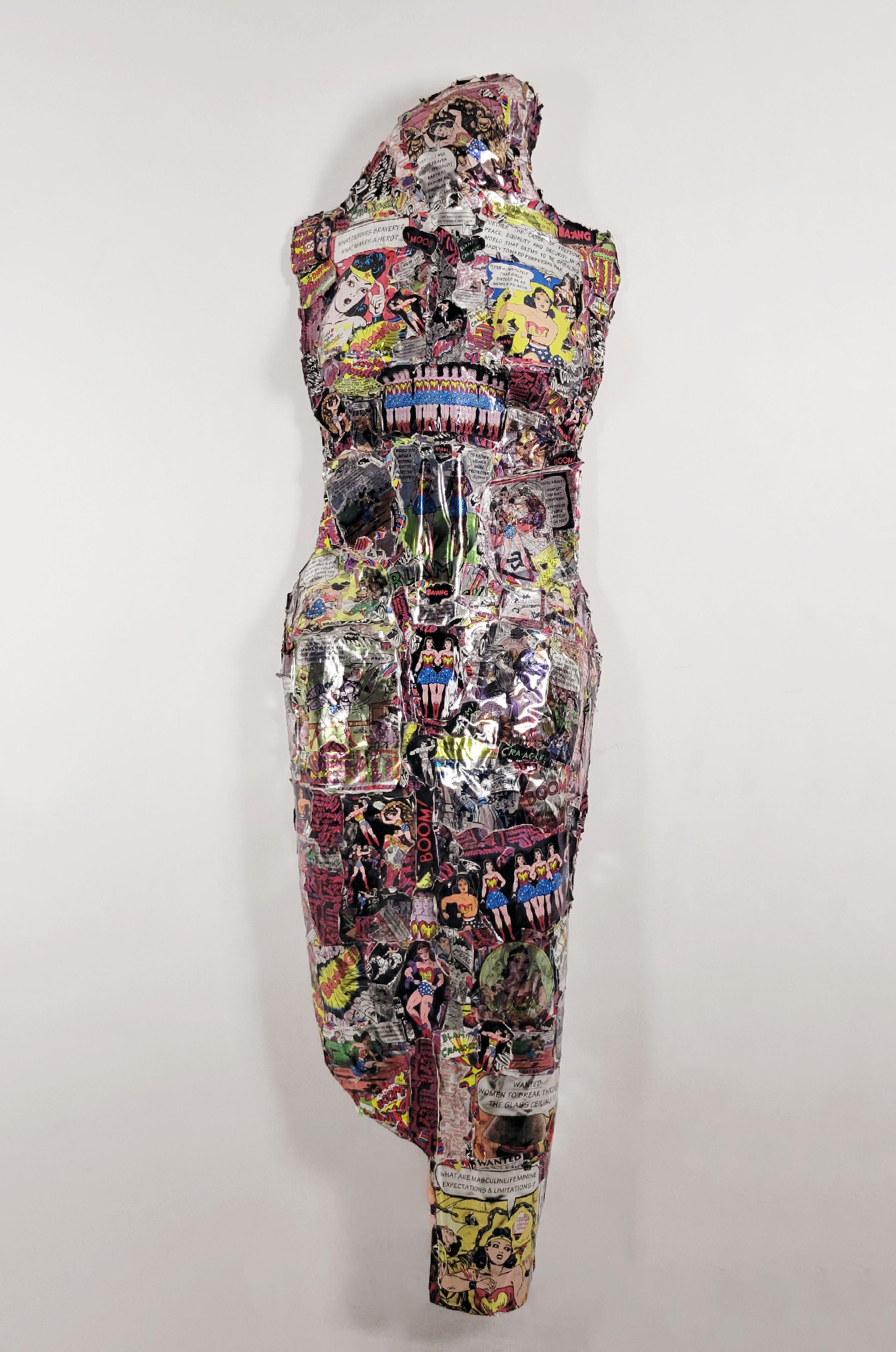 Linda Stein Figurative Sculpture - Justice for All 698 - Contemporary Mixed Media Sculpture