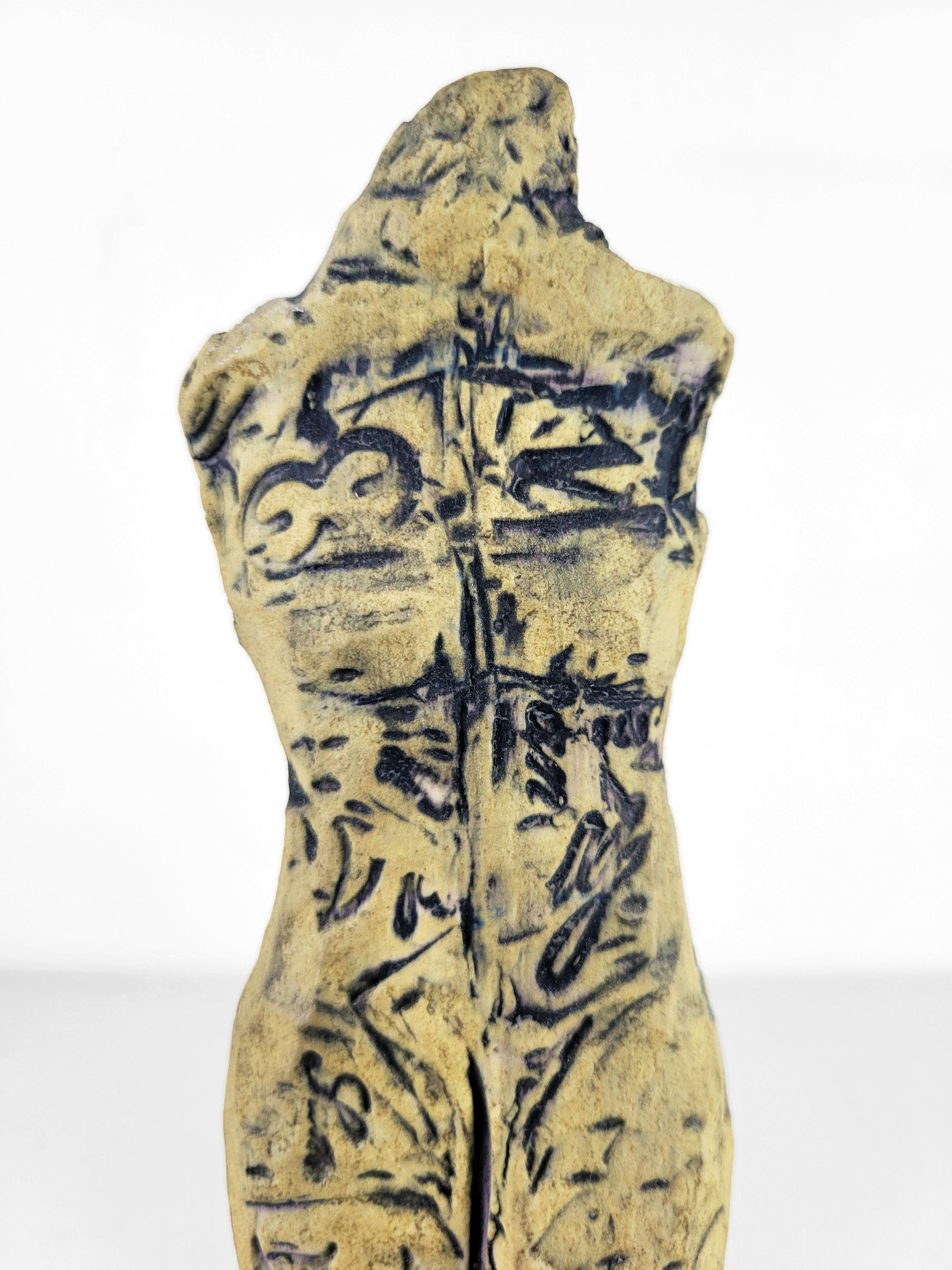 Linda Stein, Blonde Knight 656 -  Contemporary Ceramic Sculpture Light Colors For Sale 5