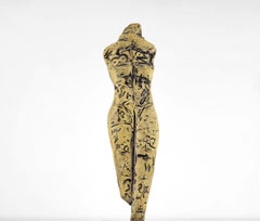 Linda Stein, chevalier blond 656  Sculpture céramique contemporaine - Couleurs claires