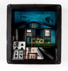Linda Stein, Card House 004 - Mixed Media Collage Contemporary Wall Sculpture