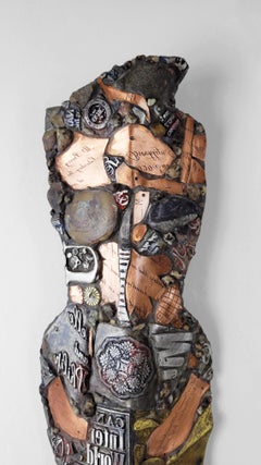 Linda Stein, Heroic Vision 561 -Contemporary Mixed Media Metallic Wall Sculpture