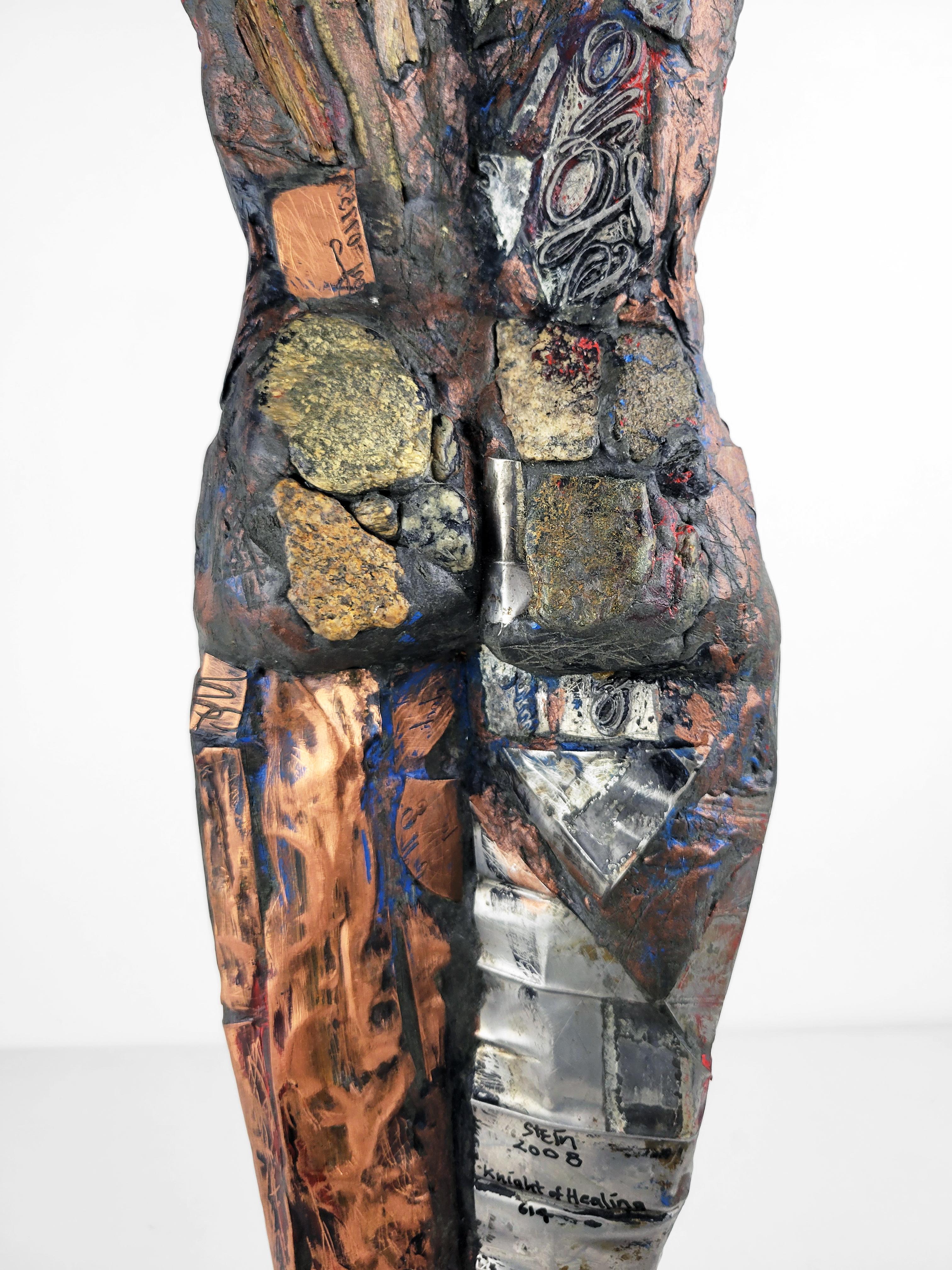 Linda Stein, Ritter der Heilung 614 – zeitgenössische Metallskulptur in Mischtechnik im Angebot 8