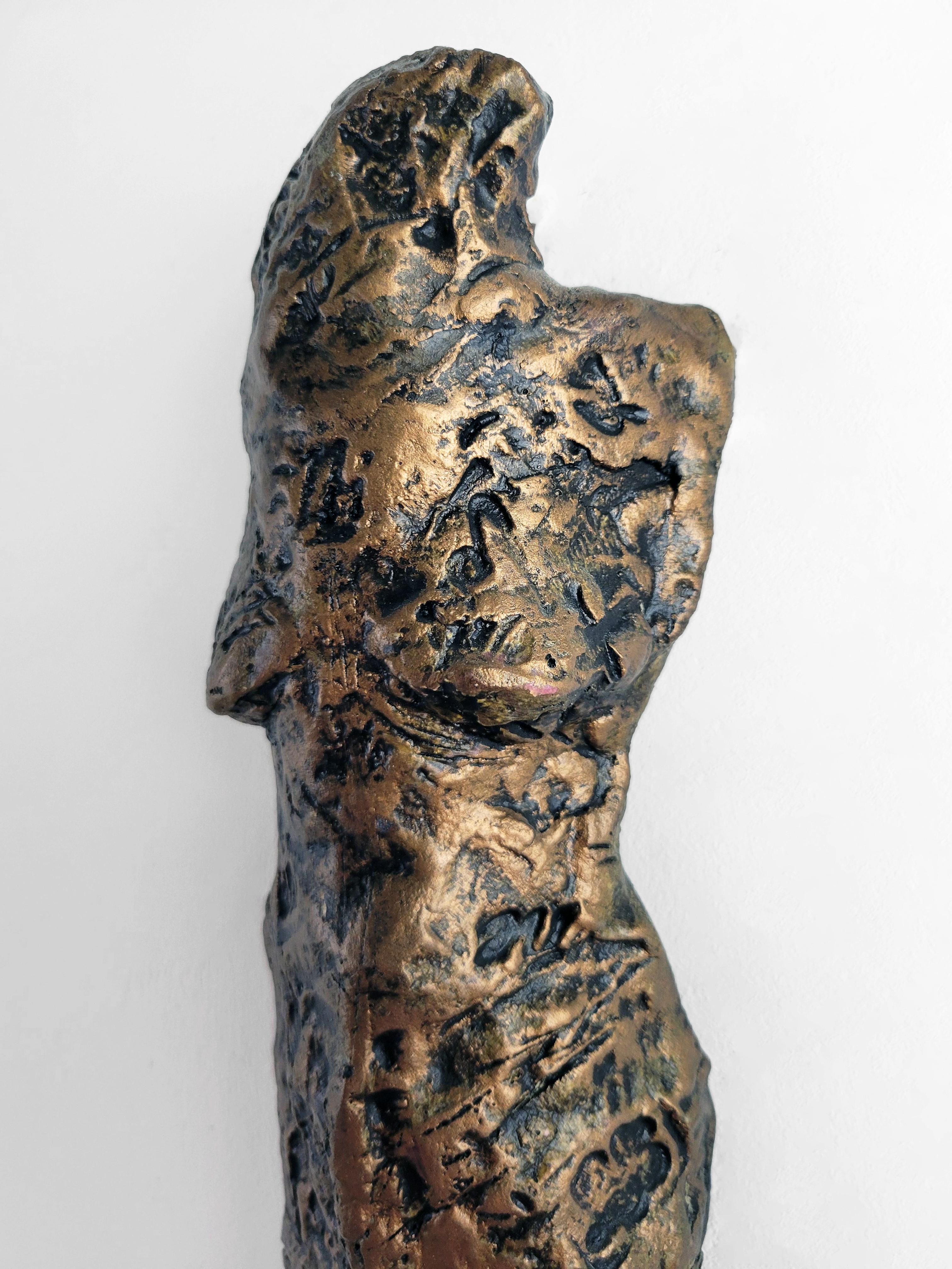 Linda Stein, Knight of the Garden 612 - Contemporary Metallic Ceramic Sculpture For Sale 1