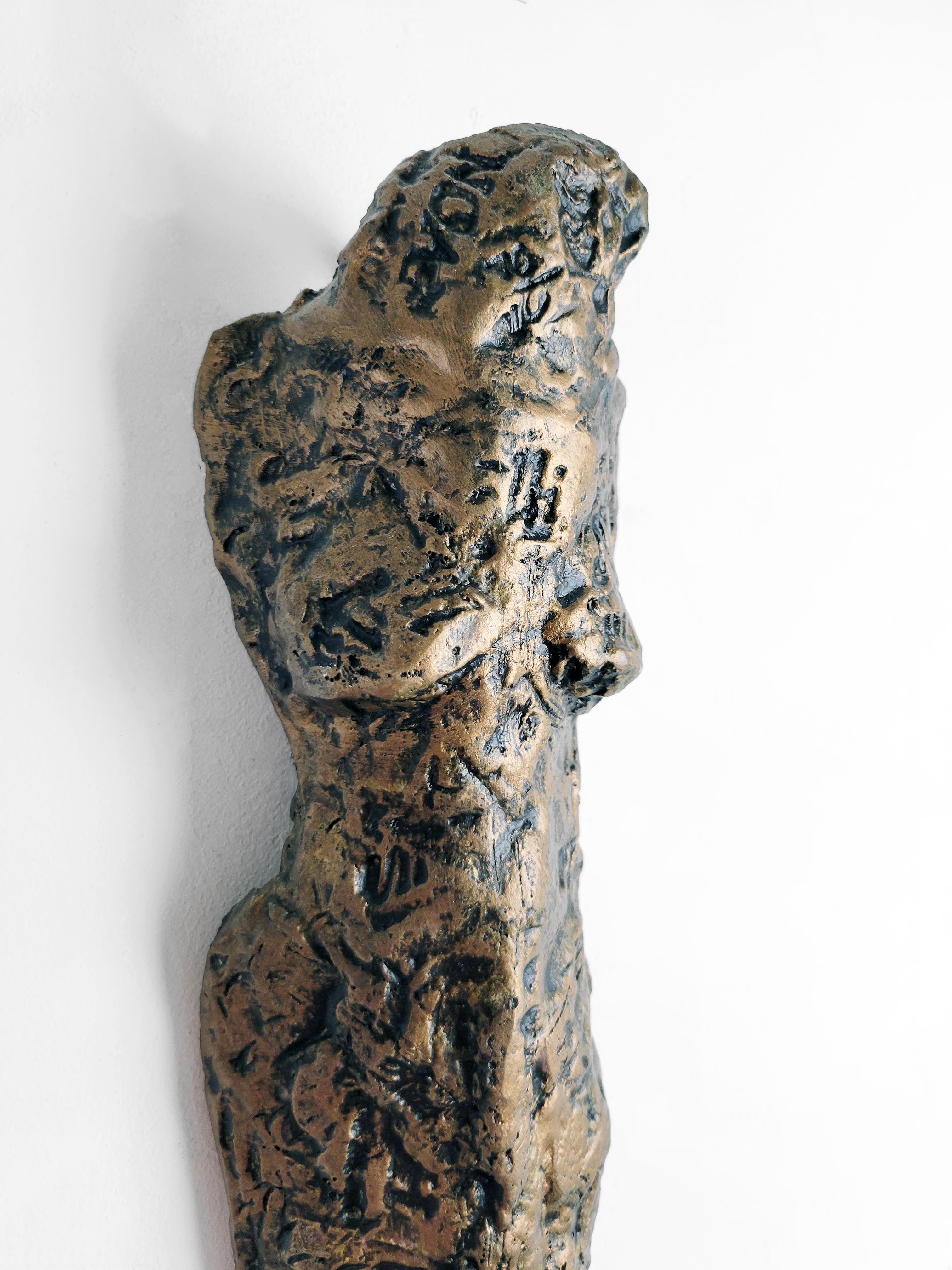Linda Stein, Knight of the Garden 612 - Contemporary Metallic Ceramic Sculpture For Sale 3