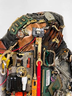 Linda Stein, Lionhearted 1235 - Contemporary Mixed Media Metal Wall Sculpture