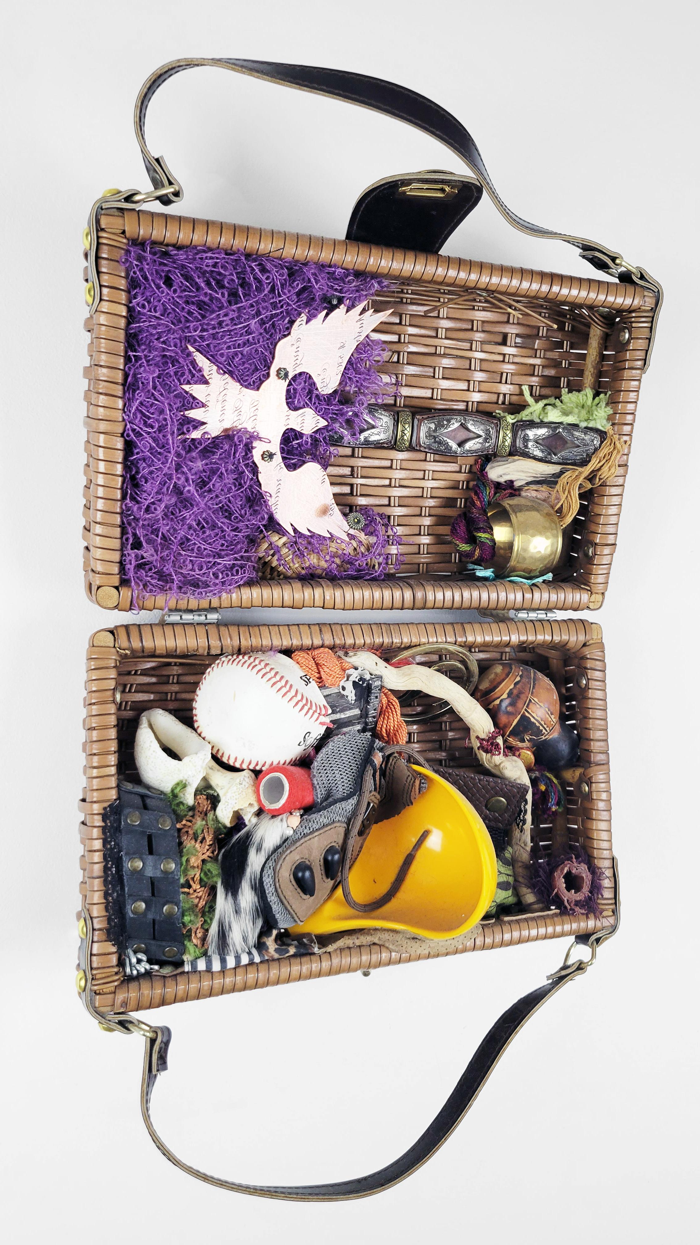 Linda Stein, Picnic Case 928 - Contemporary Mixed Media Wunderkammer Sculpture

This work from Linda Stein's Displacement From Home series draws from the tradition of wunderkammer/cabinets of curiosities to highlight the global displacement and