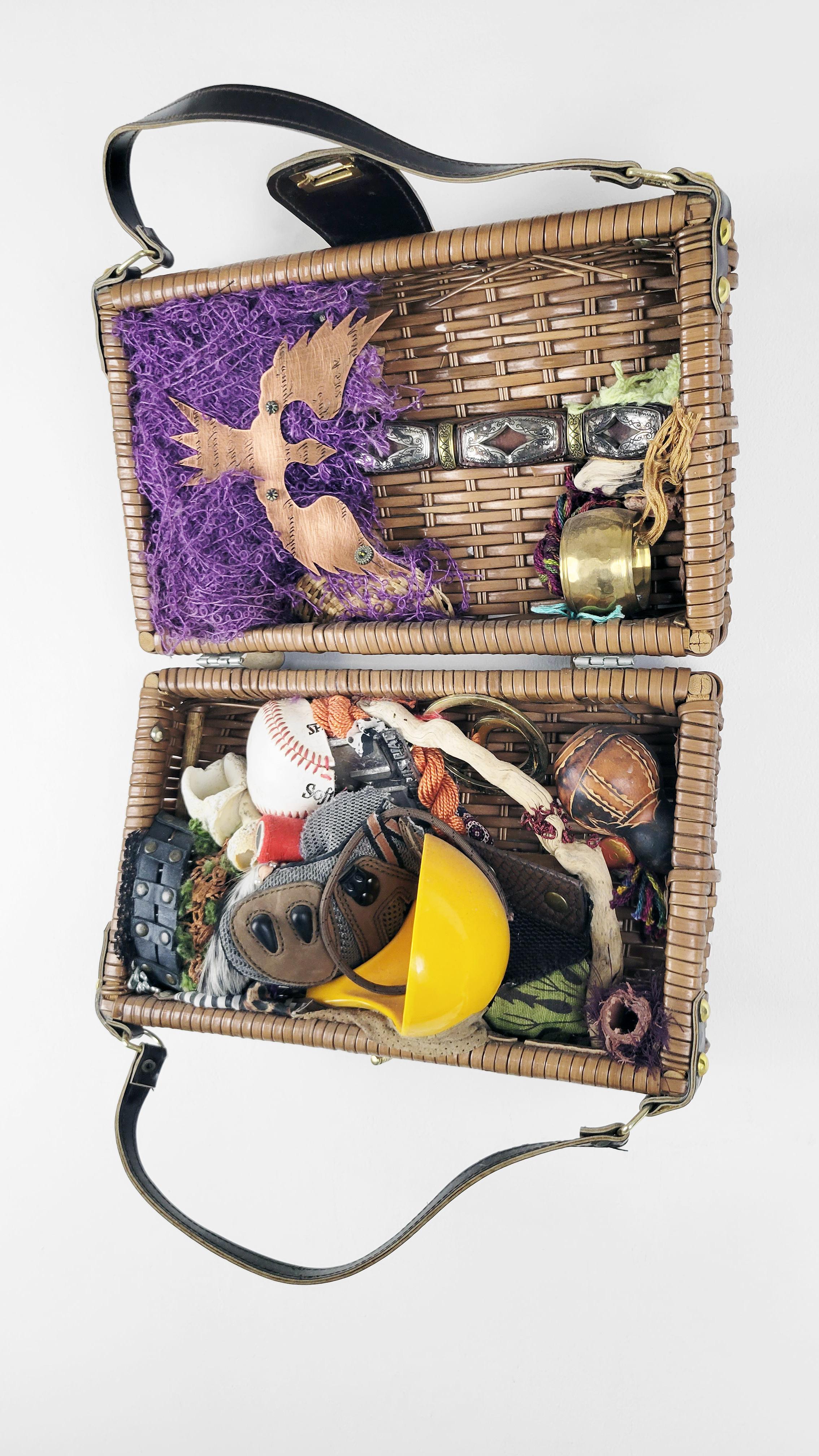 Linda Stein, Picnic Case 928 - Contemporary Mixed Media Wunderkammer Sculpture For Sale 1