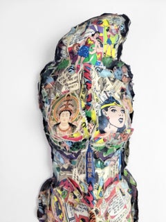 Linda Stein, Fuerza 596 - Escultura contemporánea en técnica mixta de la Mujer Maravilla