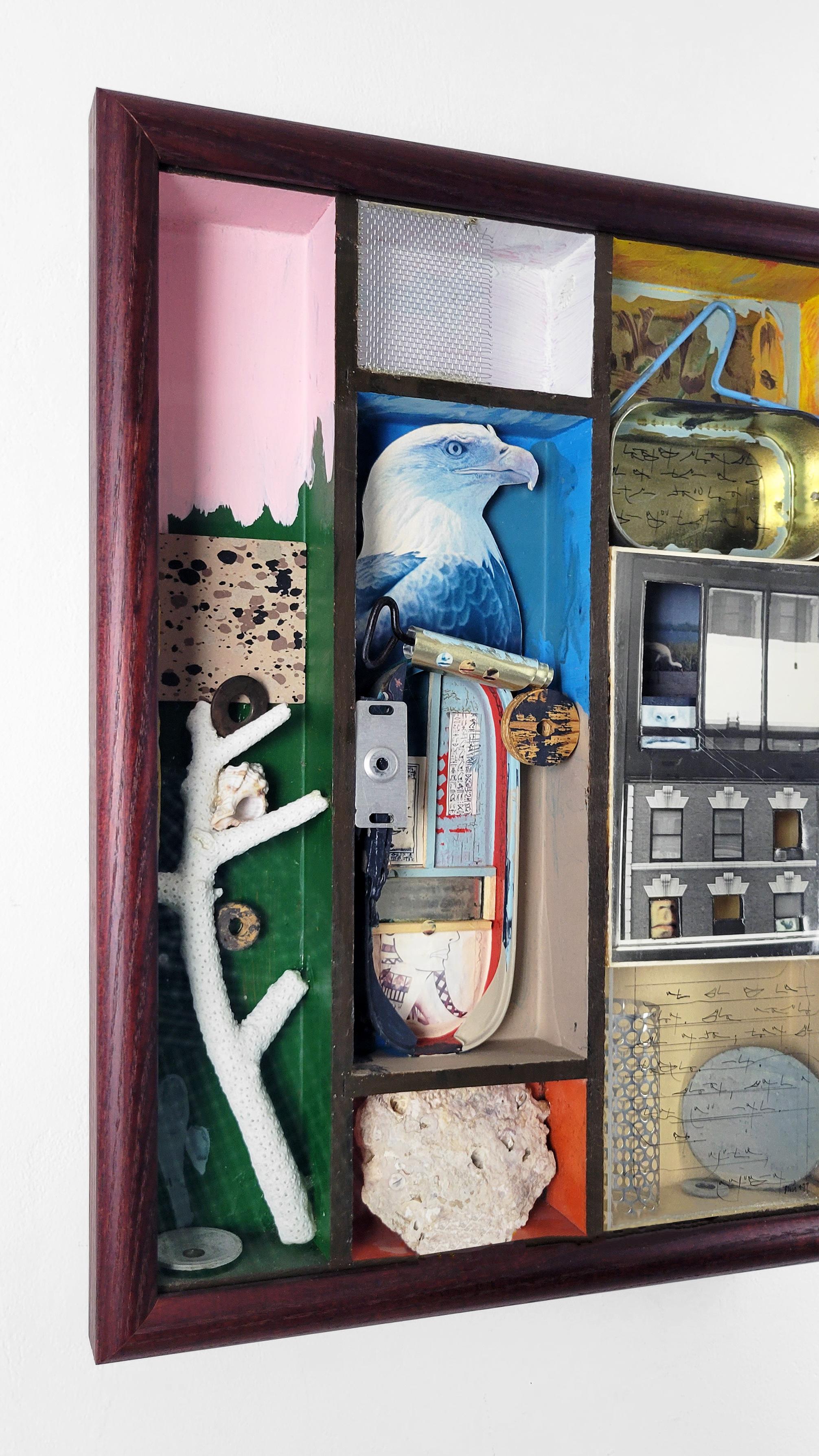 Linda Stein, The Eagle 002 - Collage mit gemischten Medien Zeitgenössische Wandskulptur im Angebot 2