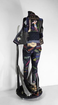 Feminist Figurative Mixed Media Contemporary Sculpture Warrior Waging Peace 1273