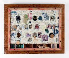 Linda Stein, Writing on the Wall 001 - Mixed Media Collage Wall Sculpture