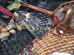 Spoon to Shell 818 - Mixed Media Shell Wood Contemporary Assemblage Skulptur