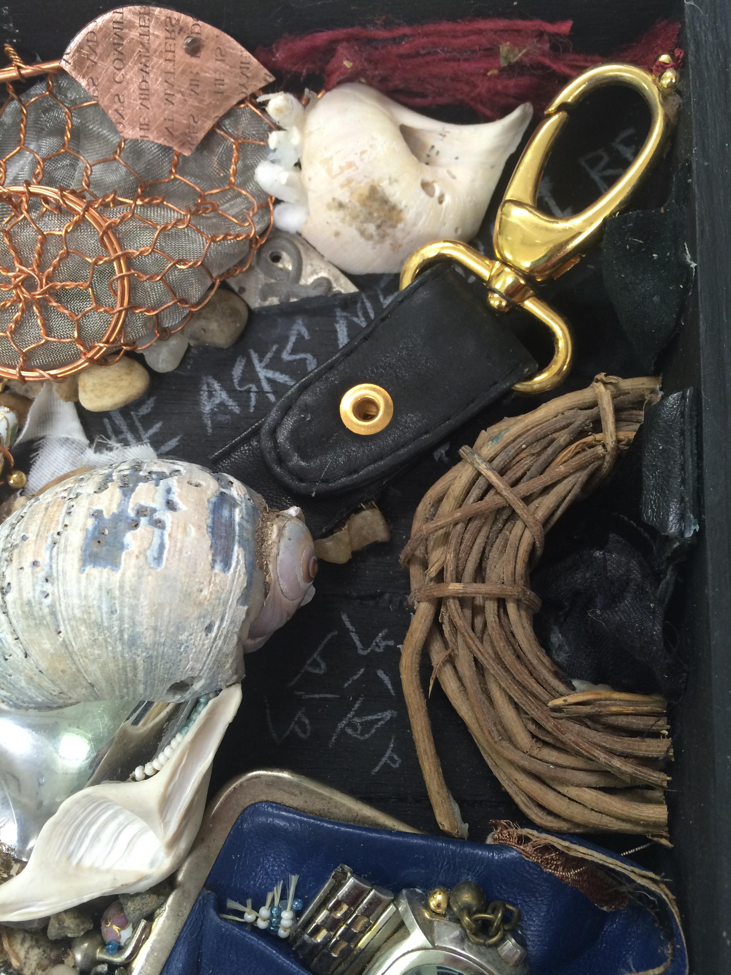 Linda Stein, Spoon to Shell 818 - Mixed Media Shell Wood Contemporary Assemblage Sculpture

Spoon to Shell 818 is from Linda Stein's Holocaust Heroes: Fierce Females series, which highlights Holocaust-era female heroes.

According to Stein:
“The