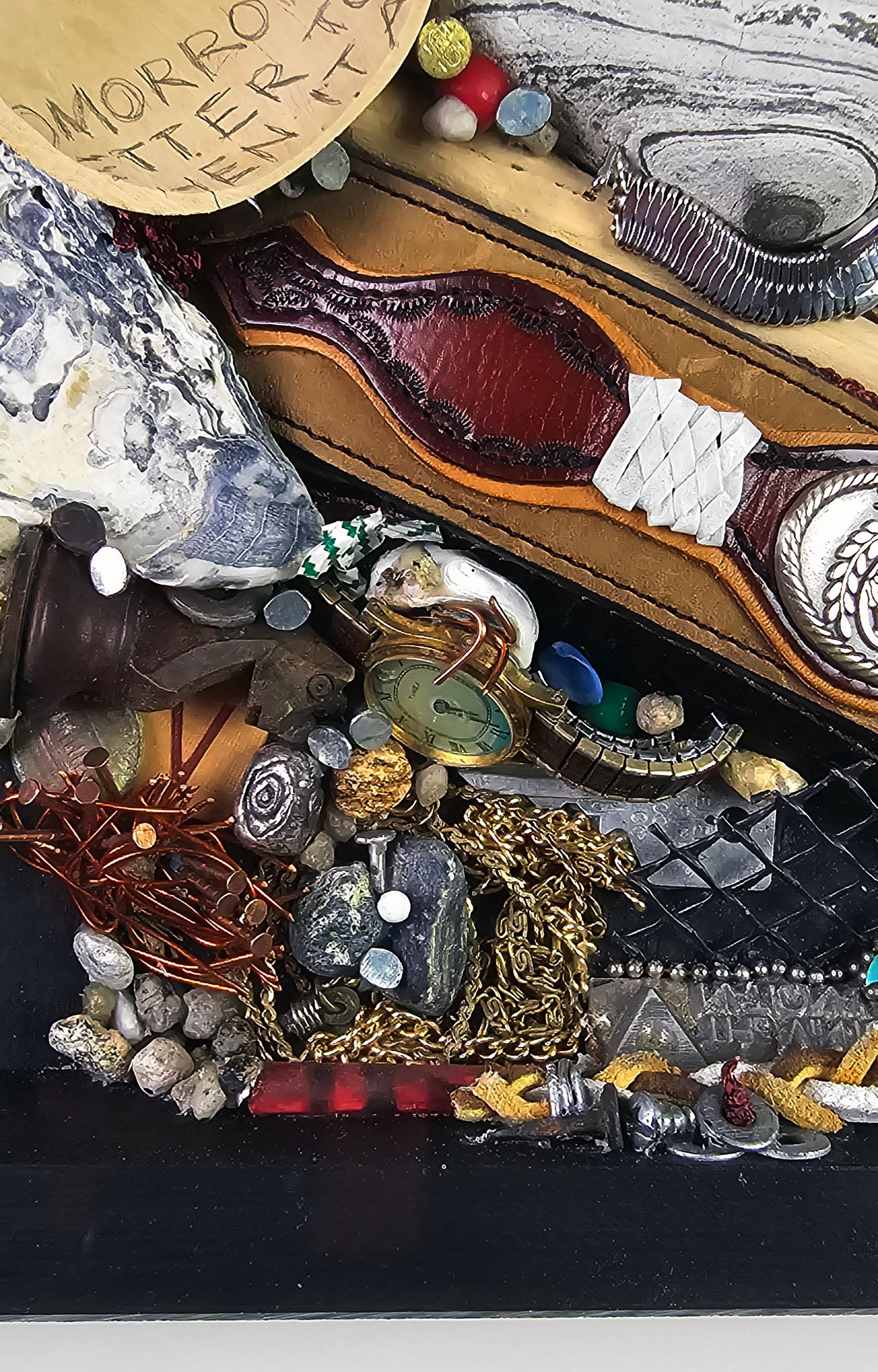 Linda Stein, Spoon to Shell 840 - Mixed Media Shell Wood Contemporary Assemblage Sculpture

Spoon to Shell 840 is from Linda Stein's Holocaust Heroes: Fierce Females series, which highlights Holocaust-era female heroes.

According to Stein:
“The