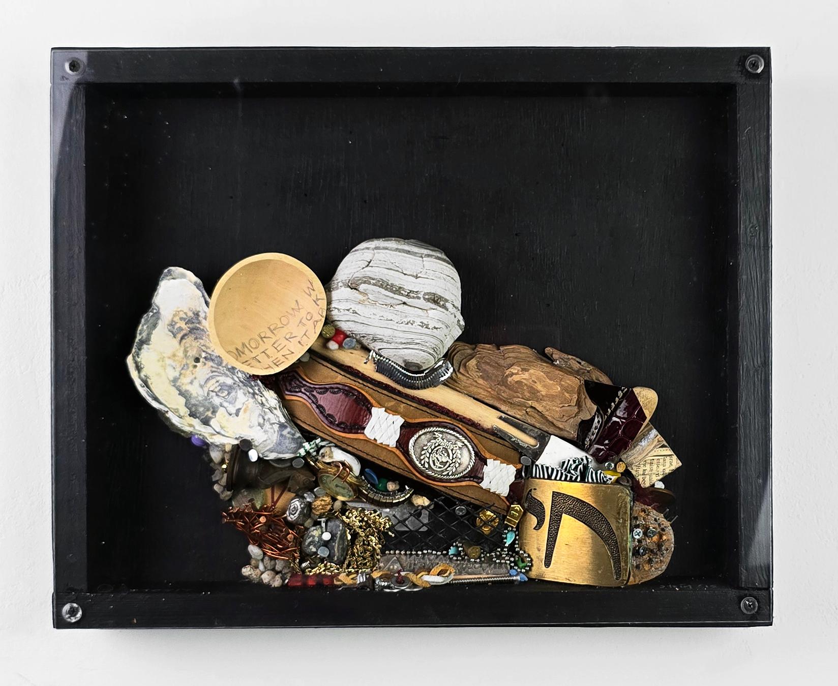 Spoon to Shell 840 - Mixed Media Shell Wood Contemporary Assemblage Sculpture
