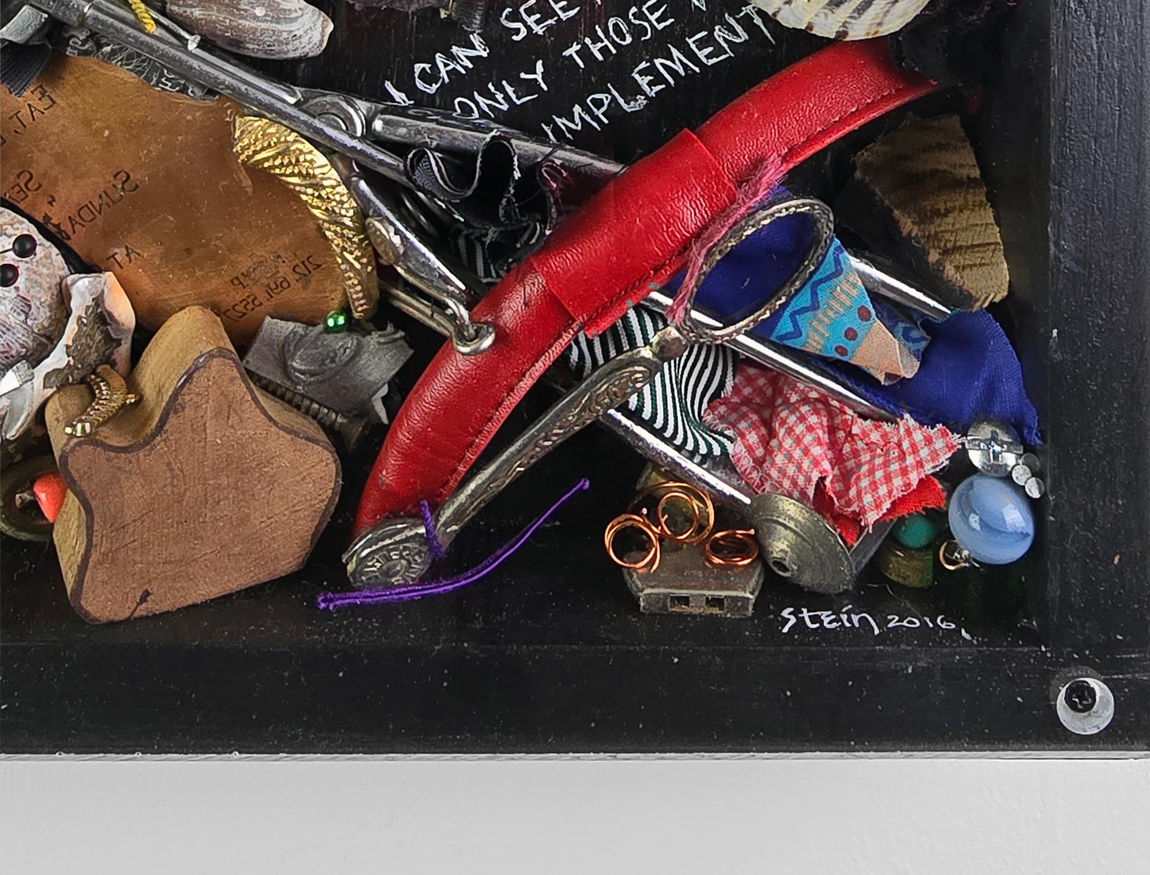Spoon to Shell 877 - Mixed Media Shell Wood Contemporary Assemblage Sculpture For Sale 2