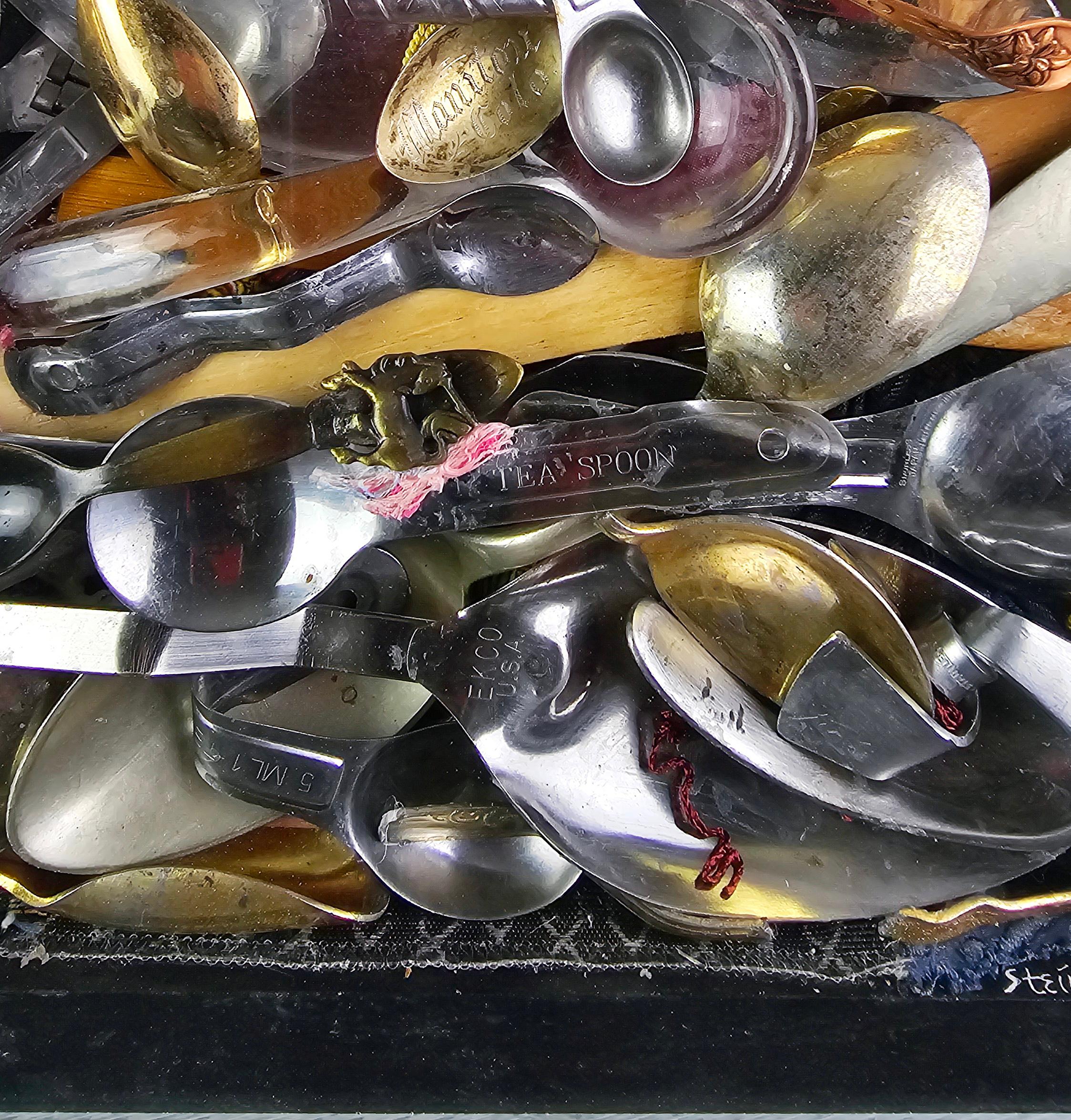Löffel zu Muschel 891: Spoons ONLY - Zeitgenössische Assemblage-Skulptur mit gemischten Medien im Angebot 2