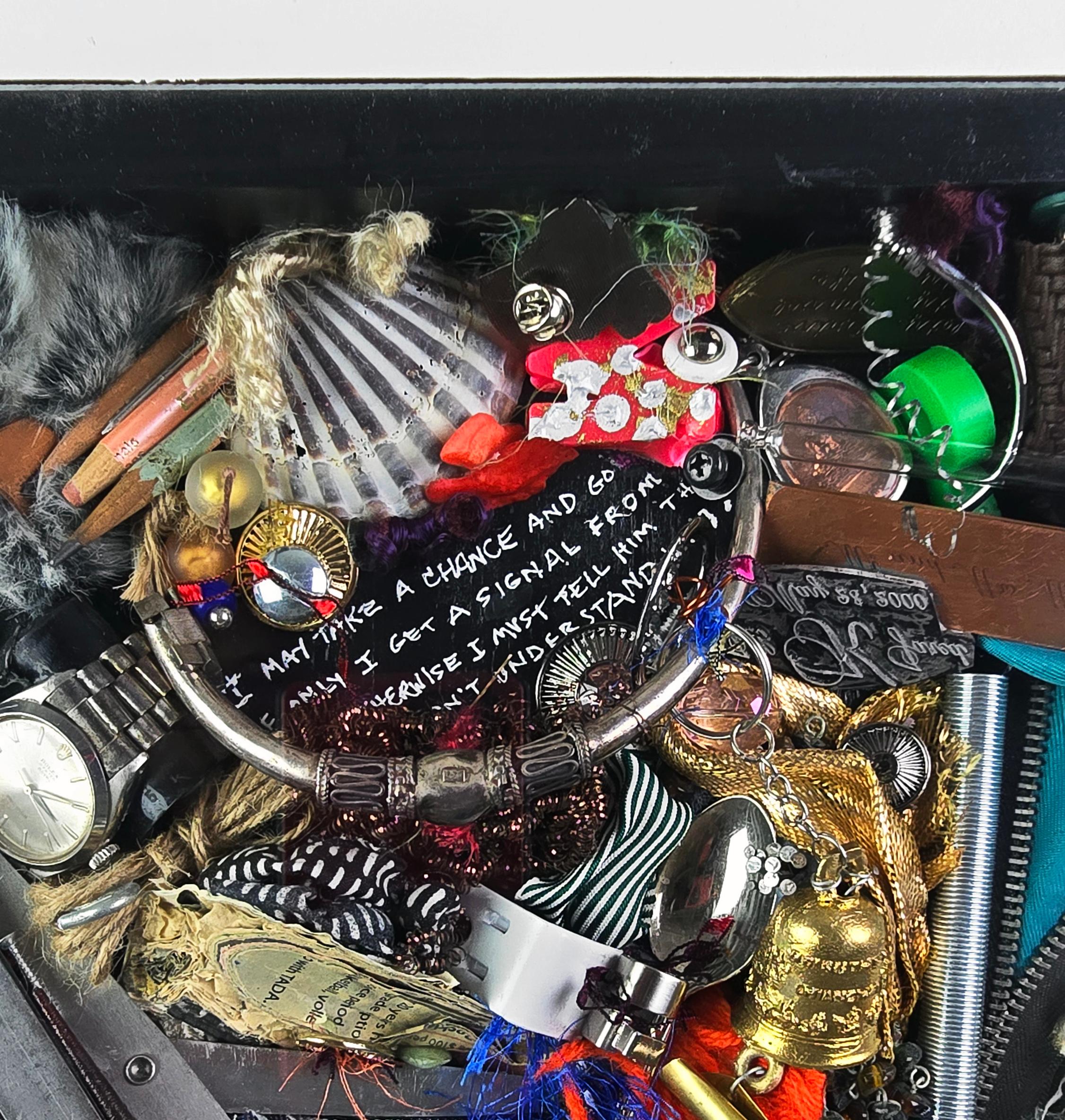 Linda Stein, Spoon to Shell 906 - Mixed Media Shell Wood Contemporary Assemblage Sculpture

Spoon to Shell 906 is from Linda Stein's Holocaust Heroes: Fierce Females series, which highlights Holocaust-era female heroes.

According to Stein:
“The