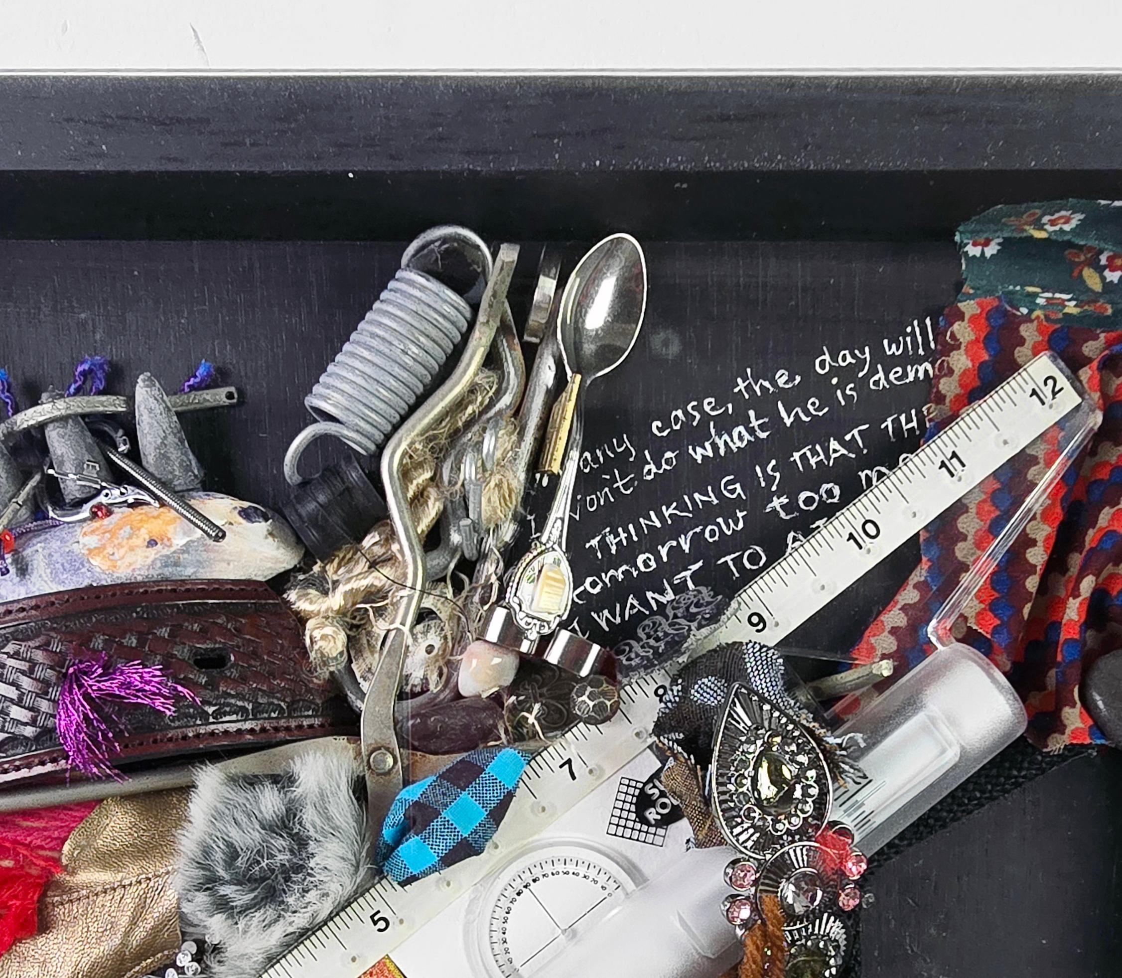 Linda Stein, Spoon to Shell 907 - Mixed Media Shell Wood Contemporary Assemblage Sculpture

Spoon to Shell 907 is from Linda Stein's Holocaust Heroes: Fierce Females series, which highlights Holocaust-era female heroes.

According to Stein:
“The