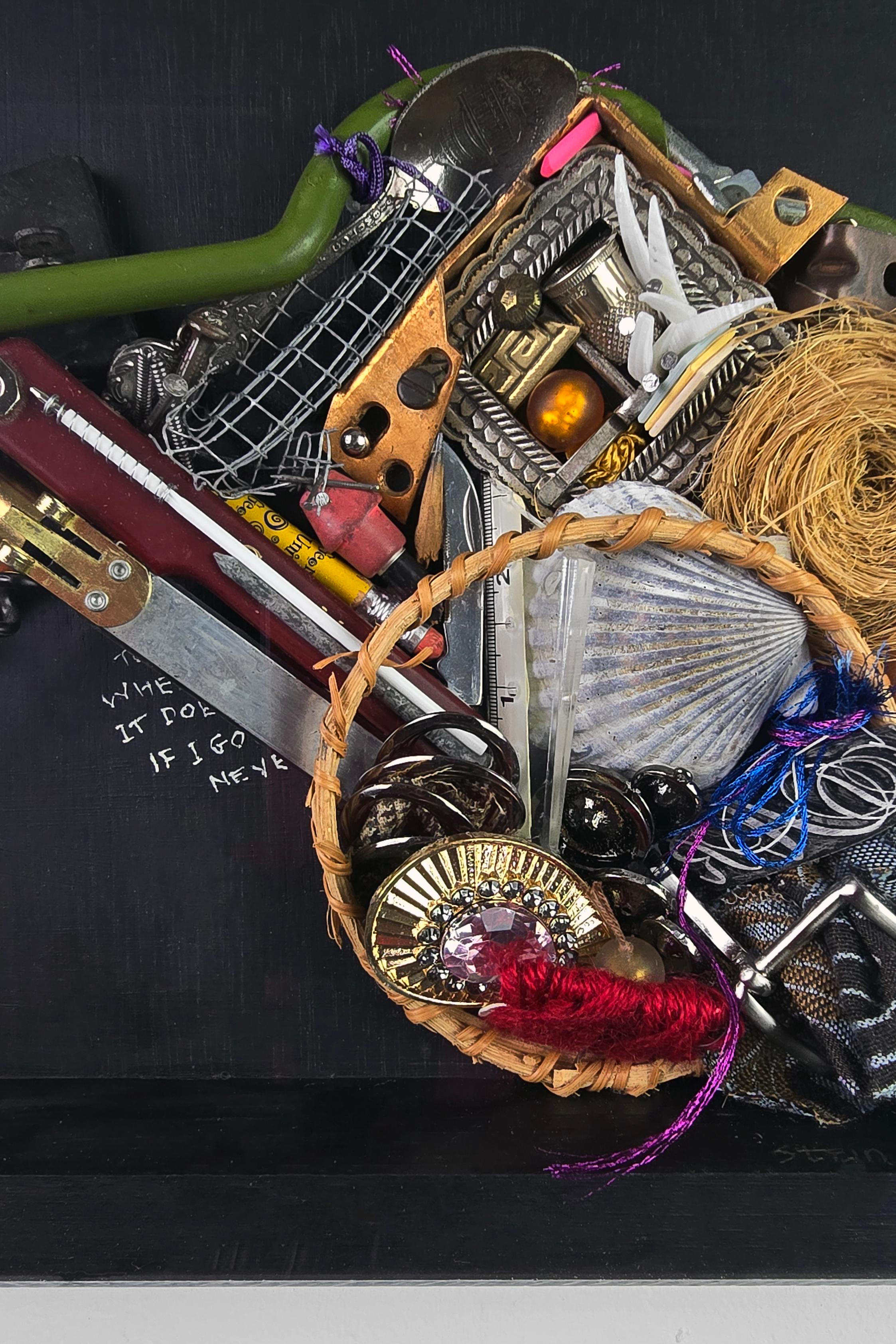 Linda Stein, Spoon to Shell 909 - Mixed Media Shell Wood Contemporary Assemblage Sculpture

Spoon to Shell 909 is from Linda Stein's Holocaust Heroes: Fierce Females series, which highlights Holocaust-era female heroes.

According to Stein:
“The