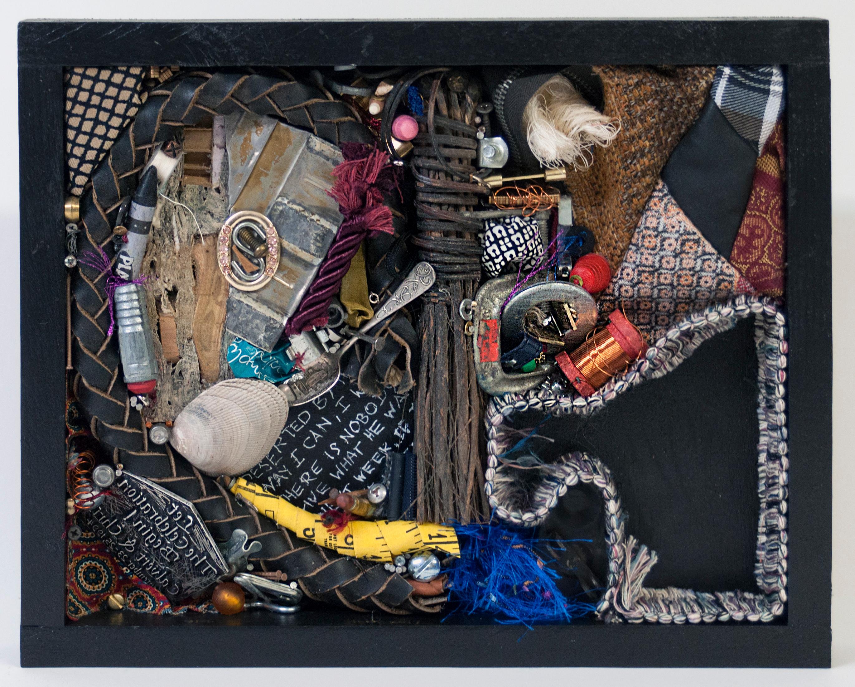 Spoon to Shell 914 - Mixed Media Shell Wood Contemporary Assemblage Sculpture
